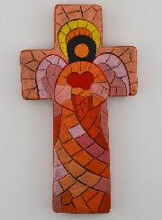Croix en Céramique Ange de l'Amour - 15cm