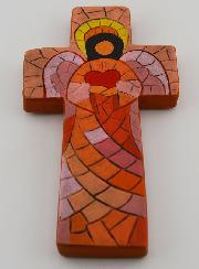 Croix en Céramique Ange de l'Amour - 15cm