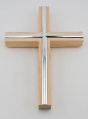 Crucifix Érable Finition Argentée - 20cm