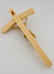 Crucifix en Tilleul Naturel Cintré - 22cm