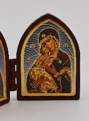 Icône Diptyque Mini - Christ Pantocrator & Vierge de Vladimir