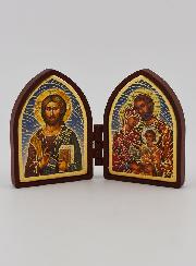 Icône Diptyque Mini - Christ Pantocrator & Ste Famille