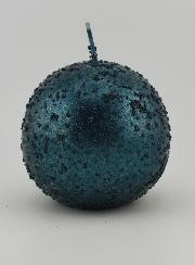 Bougie Décoration Sphère Pailletée - Bleu Vert