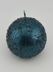 Bougie Décoration Sphère Pailletée - Bleu Vert