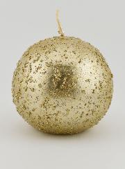 Bougie Boule de Noël Boule Pailletée - Champagne