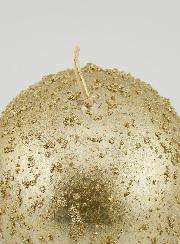 Bougie Boule de Noël Boule Pailletée - Champagne