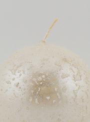 Bougie Décoration Sphère Pailletée - Blanc Perlé