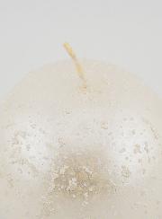Bougie Boule de Noël Pailletée - Blanc Perlé