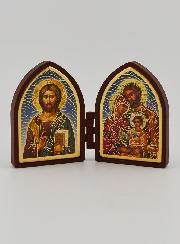 Icône Diptyque Mini - Christ Pantocrator & Ste Famille