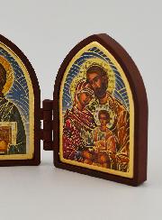 Icône Diptyque Mini - Christ Pantocrator & Ste Famille