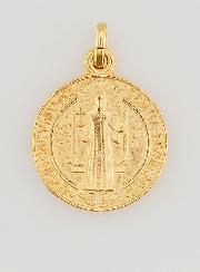 Médaille de Saint Benoît en Plaqué Or - 18mm
