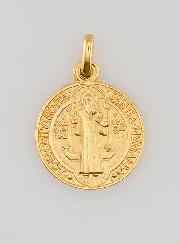 Médaille de Saint Benoît en Plaqué Or - 15mm