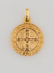Médaille de Saint Benoît en Plaqué Or - 15mm