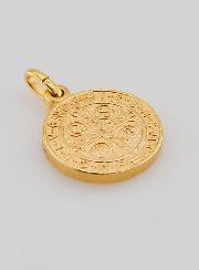Médaille de Saint Benoît en Plaqué Or - 15mm