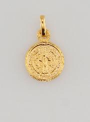 Médaille de Saint Benoît en Plaqué Or - 10mm