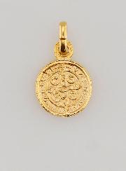 Médaille de Saint Benoît en Plaqué Or - 10mm