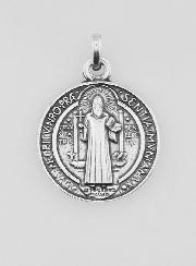 Médaille de Saint Benoît en Argent Plaqué - 10mm