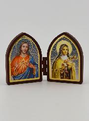 Icône Diptyque Mini - Sacré Coeur de Jésus & Ste Thérèse