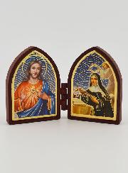 Icône Diptyque Mini - Sacré Coeur de Jésus & Ste Rita