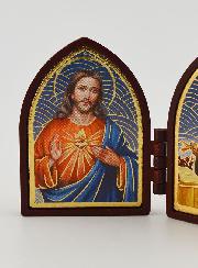 Icône Diptyque Mini - Sacré Coeur de Jésus & Ste Rita