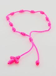Bracelet Dizainier Corde Rose Fluo