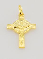 Pendentif Croix  Plaqué Or - Saint Benoit