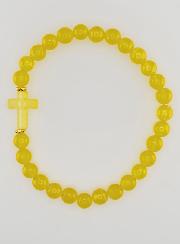 Bracelet Religieux Croix & Jade Jaune