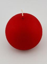 Bougie Boule de Noël 8cm - Rouge Velours