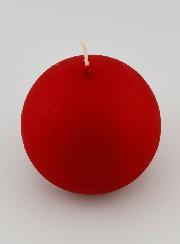 Bougie de Décoration Boule - Rouge Mat