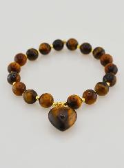 Bracelet Pierre Naturelle Coeur - Oeil de Tigre