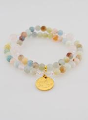 Chapelet Morganite & Quartz Rose - Colombe de Paix