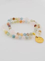 Chapelet Morganite & Quartz Rose - Colombe de Paix