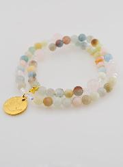 Chapelet Morganite & Quartz Rose - Colombe de Paix