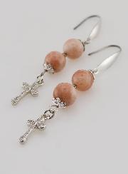 Boucles d'Oreilles - Pierre de Soleil & Croix