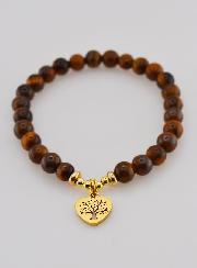 Bracelet Pierre Naturelle - Oeil de Tigre & Arbre de vie