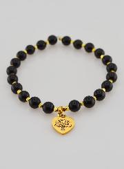 Bracelet Pierre Naturelle - Tourmaline & Arbre de vie