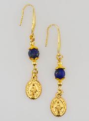Médaille Miraculeuse - Boucles d'Oreilles Lapis Lazuli