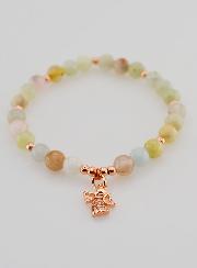 Bracelet Pierre Naturelle - Morganite & Ange Gardien