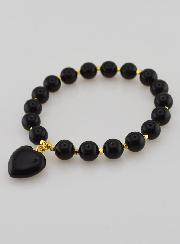 Bracelet Pierre Naturelle Coeur - Obsidienne