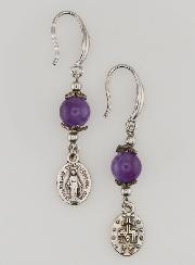 Médaille Miraculeuse - Boucles d'Oreilles Améthyste