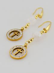 Boucles d'Oreilles - Pierre de Lune & Croix