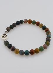 Bracelet Pierre Naturelle - Agate Indienne & Arbre de vie