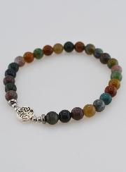Bracelet Pierre Naturelle - Agate Indienne & Arbre de vie