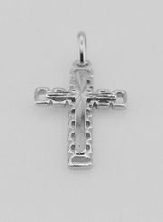 Pendentif Croix Sculptée & Ajourée en Argent