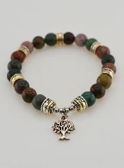 Bracelet Agate Indienne & Arbre de Vie
