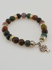 Bracelet Agate Indienne & Arbre de Vie