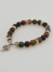 Bracelet Agate Indienne & Arbre de Vie
