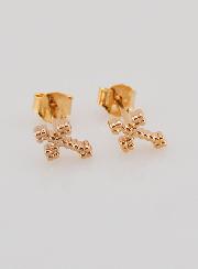Boucles d'Oreilles Croix Plaqué Or