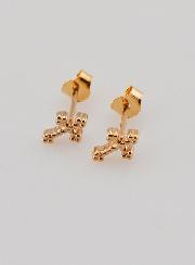 Boucles d'Oreilles Croix Plaqué Or