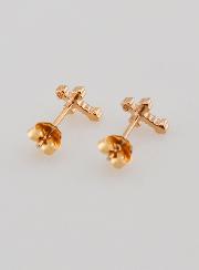 Boucles d'Oreilles Croix Plaqué Or